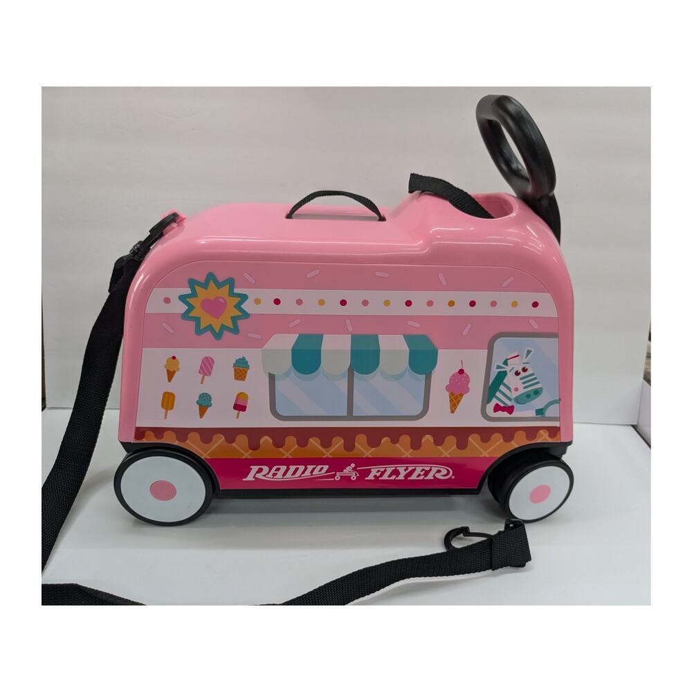 NEW Radio Flyer Happy Trav’ler Ice Cream Truck 3 in 1 Ride On Luggage PINK - Picture 4 of 8